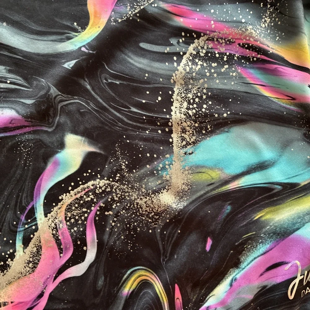 Justice Dance Leotard Size 12/14 Large Cosmic Swirl